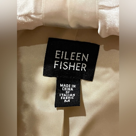 Eileen Fisher Boucle Lined Wool Jacket / Blazer In Cream/Ivory Size M - Picture 3 of 15